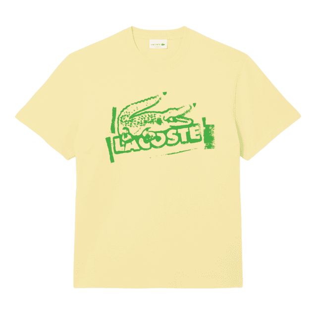 Lacoste Classic Fit Print Jersey T-Shirt Yellow/Calathea