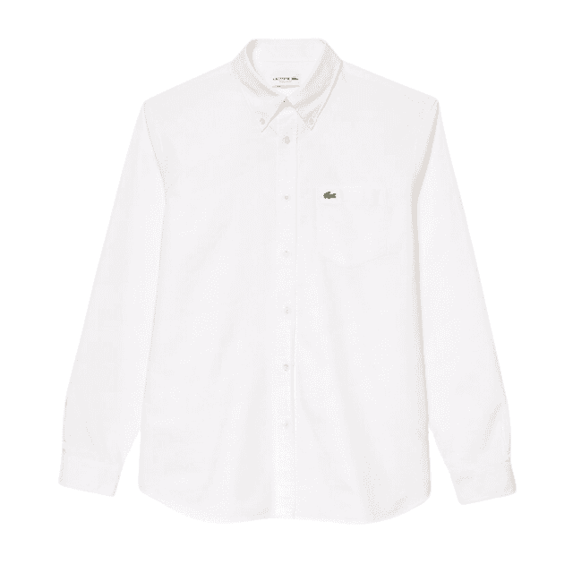 Lacoste Regular Fit Cotton Oxford Shirt White