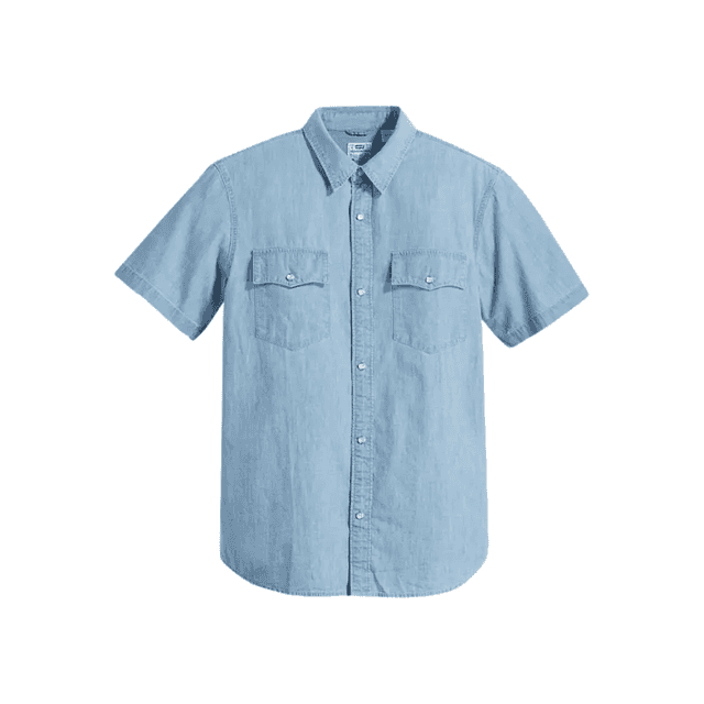 Levi's Short Sleeve Western Shirt New Hyde Chambray Blue