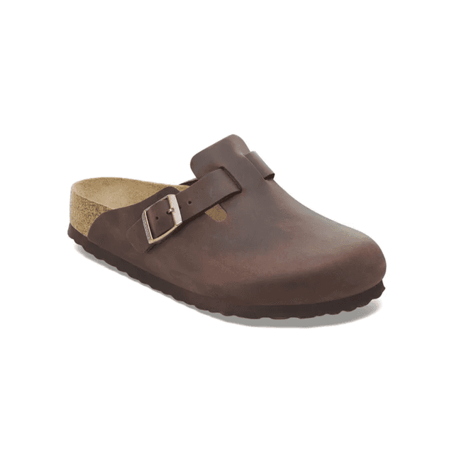 Birkenstock Boston Soft Footbed Natural Leather Oiled Habana Narrow