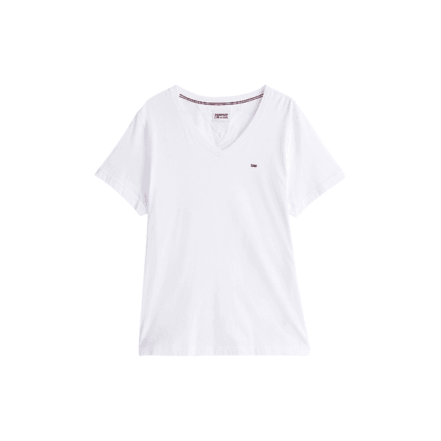 Tommy Jeans Original Jersey V Neck T-Shirt Classic White
