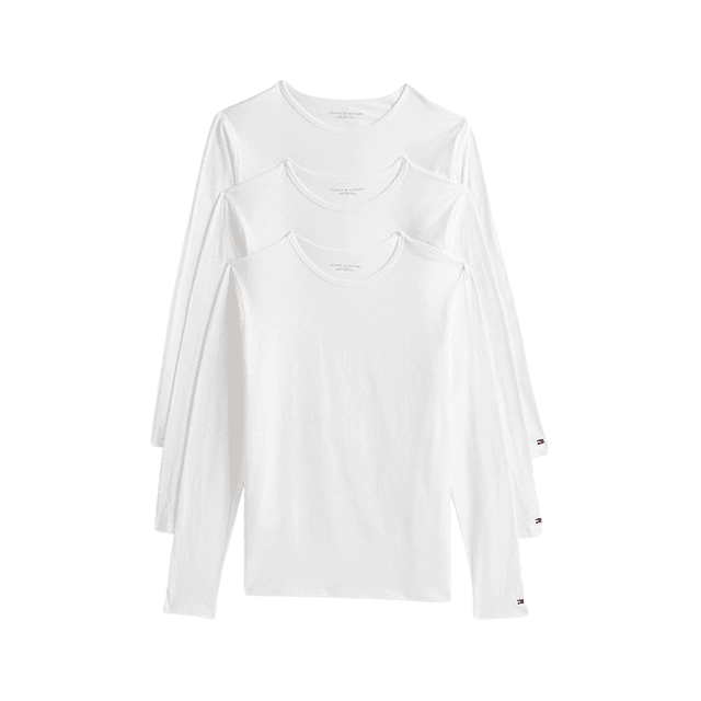 Tommy Hilfiger 3 Pack Long Sleeve Tee White