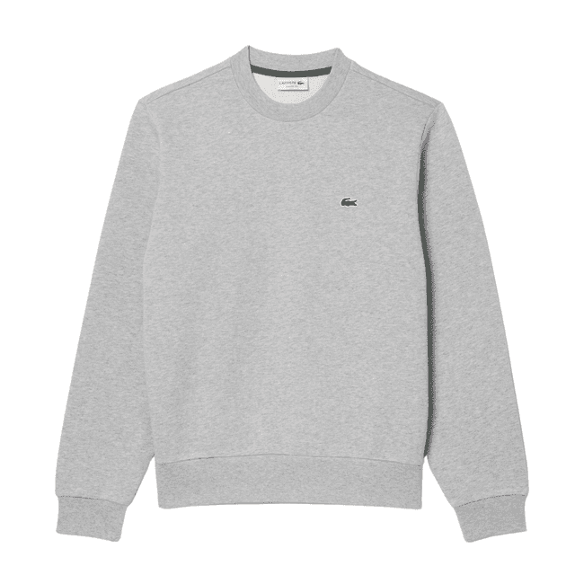 Lacoste Fleece Crew Neck Sweatshirt Silver Chine