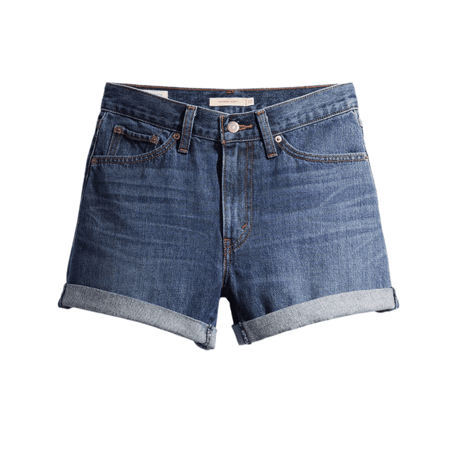 Levi's Rolled 80s Mom Short Taking The Stairs