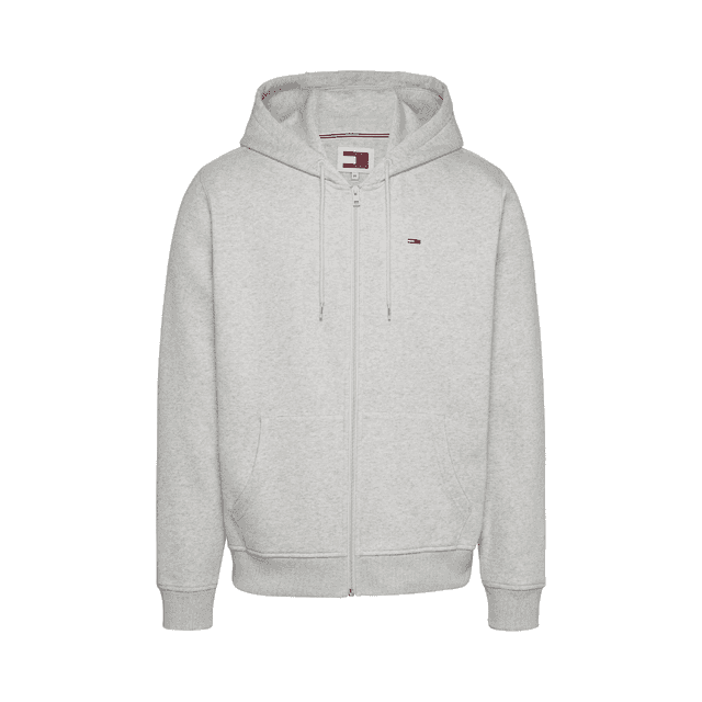 Tommy Jeans Regular S Flag Zip-Thru Hoody Silver Grey Heather
