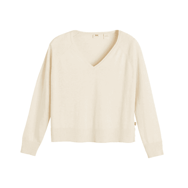 Levi's Petal V Neck Sweater White Swan