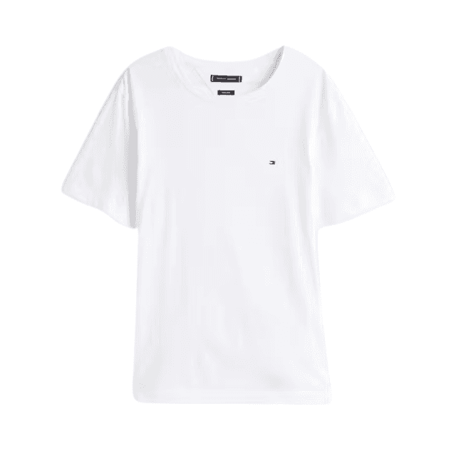 Tommy Hilfiger Flag Embroidered Crew T-Shirt White