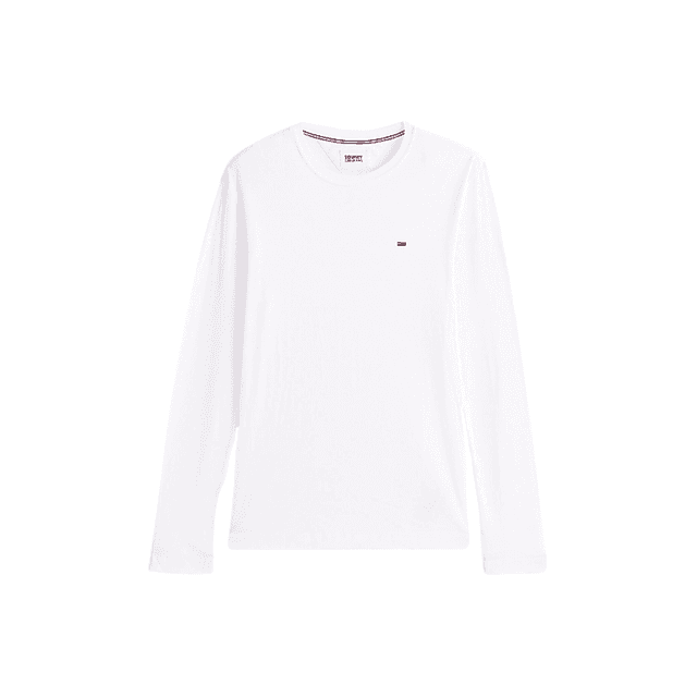 Tommy Jeans Original Rib Long Sleeve T-Shirt Classic White