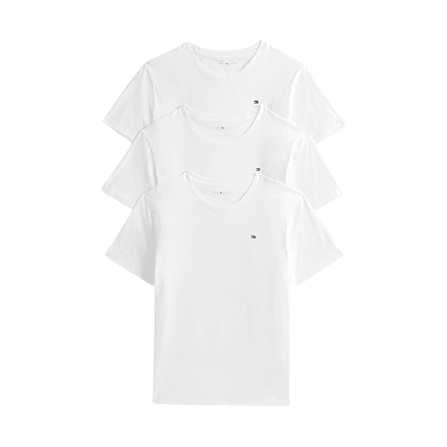 Tommy Hilfiger 3 Pack SS V-Neck Stretch Tee White