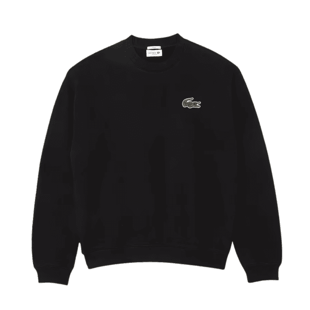 Lacoste Loose Fit Badge Fleece Sweatshirt Black