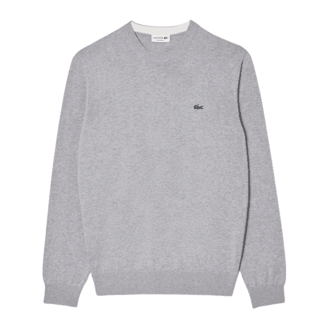 Lacoste Monochrome Crew Neck Sweater Silver Chine