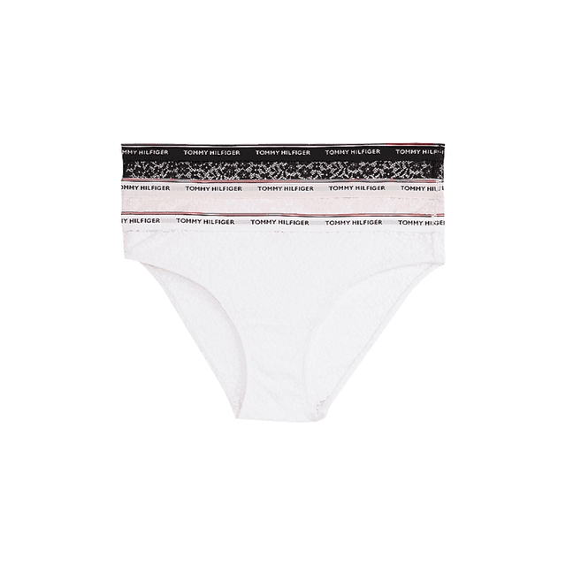 Tommy Hilfiger 3-Pack Lace Briefs Black/White/Light Pink