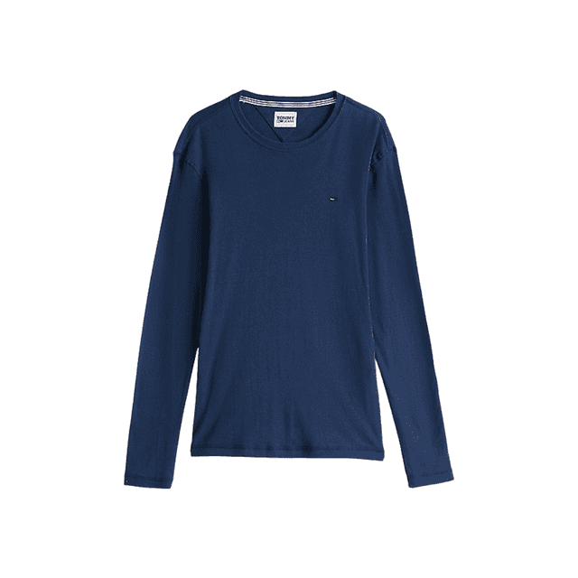 Tommy Jeans Original Rib Long Sleeve T-Shirt Black Iris