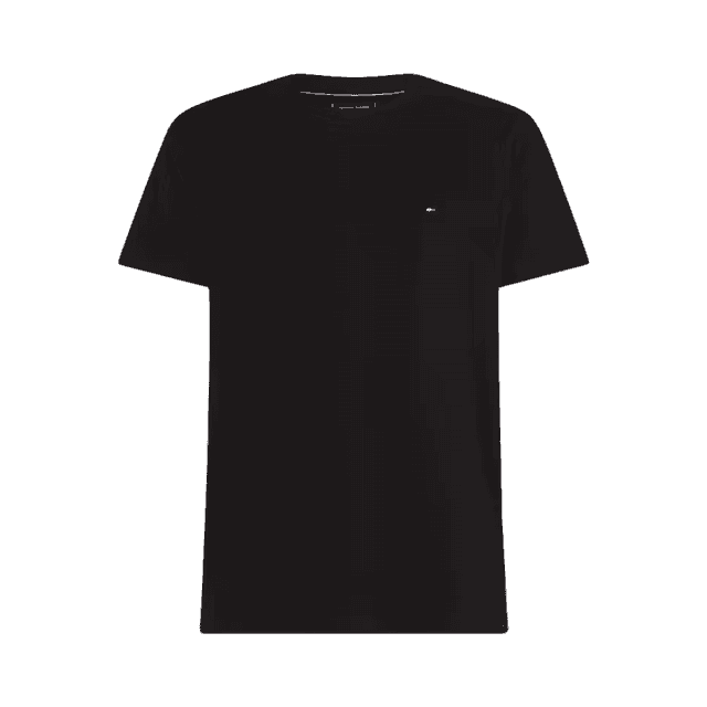 Tommy Hilfiger Flag Embroidered Crew T-Shirt Black