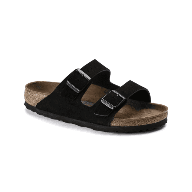Birkenstock Arizona Soft Footbed Suede Leather Black Narrow