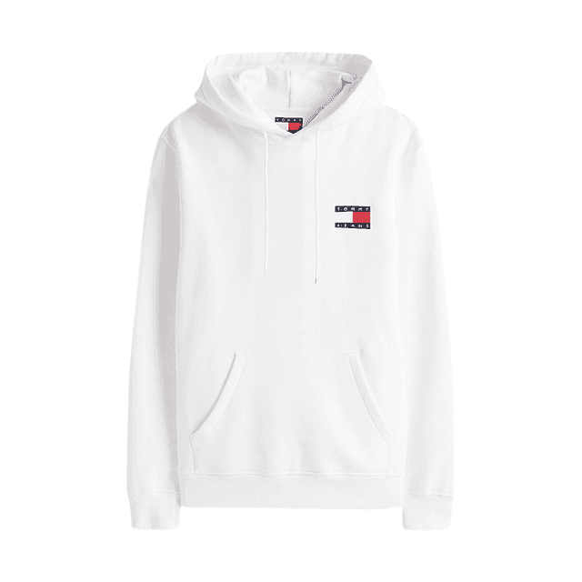 Tommy Jeans Essential Flag Logo Hoody White