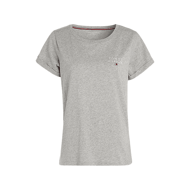 Tommy Hilfiger Logo Short Sleeve Lounge T-Shirt Light Grey Heather