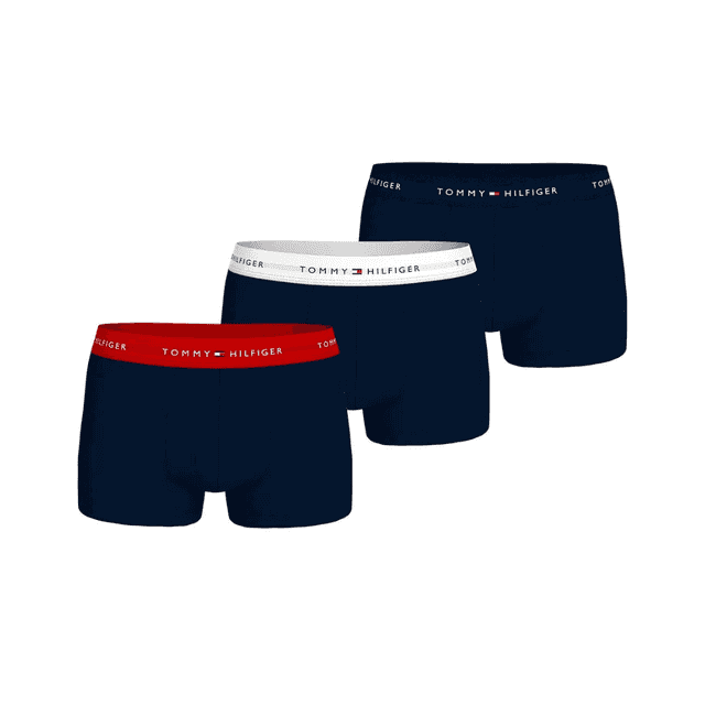 Tommy Hilfiger 3 Pack Waistband Trunks Primary Red/White/Desert Sky