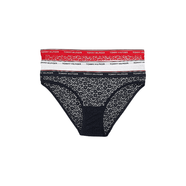 Tommy Hilfiger 3-Pack Lace Briefs Desert Sky/White/Primary Red