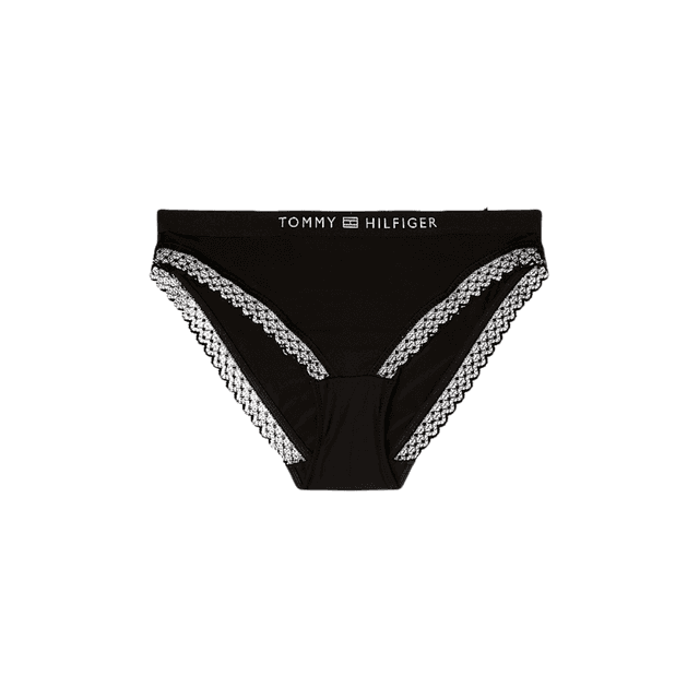 Tommy Hilfiger Logo Lace Bikini Briefs Black