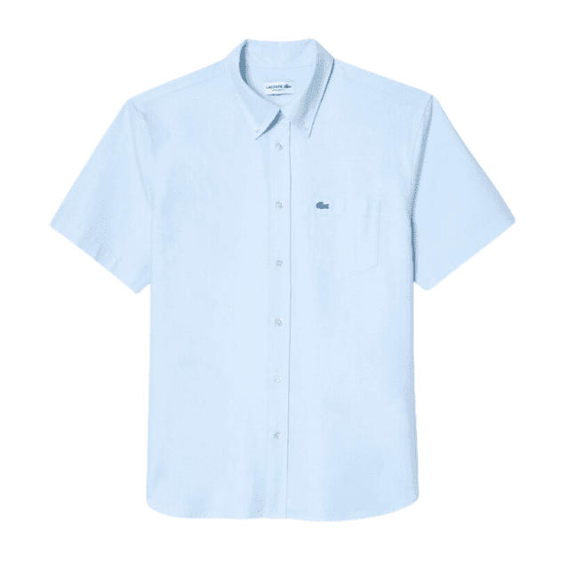 Lacoste Regular Fit Short Sleeve Oxford Shirt White/Overview