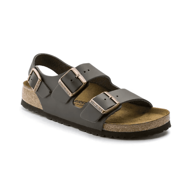 Birkenstock Milano Natural Leather Dark Brown Narrow