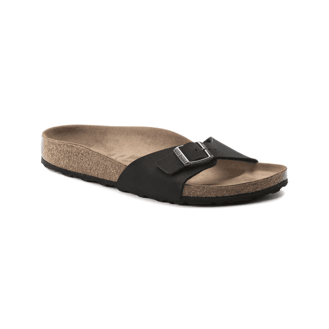 Birkenstock Madrid Vegan Birko-Flor Birkibuc Black Narrow
