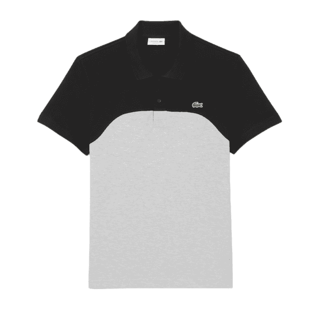 Lacoste L.12.12 Regular Fit Stretch Polo Shirt Silver Chine/Black-Black