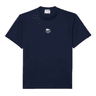 Lacoste Signature Brand Print Cotton T-Shirt Navy Blue swatch