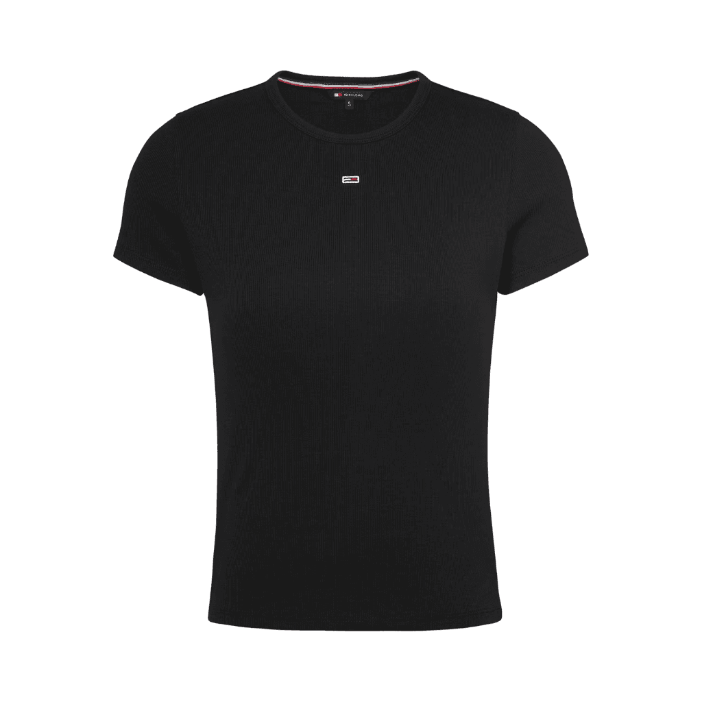 Tommy Jeans Slim Essential Ribbed T-Shirt Black