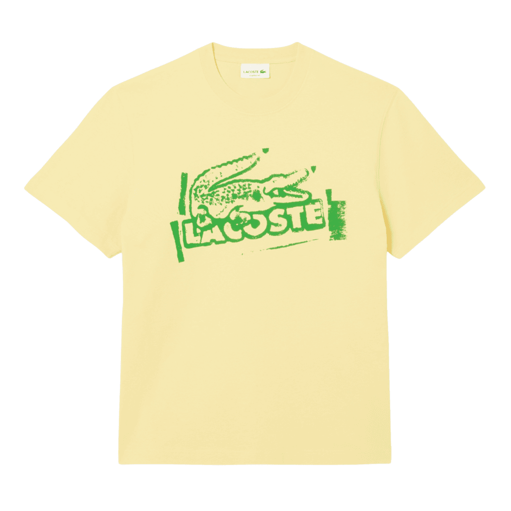 Lacoste Classic Fit Print Jersey T-Shirt Yellow/Calathea