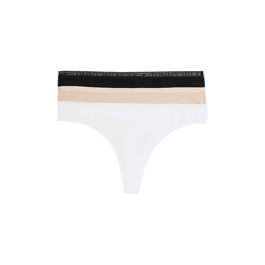 Tommy Hilfiger 3-Pack Logo Lace Thong Black/White/Misty Blush