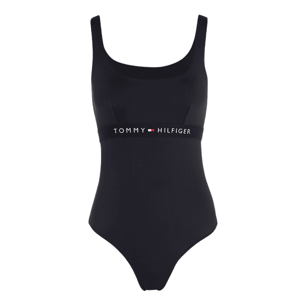 Tommy Hilfiger Logo Band One Piece Swimsuit Desert Sky
