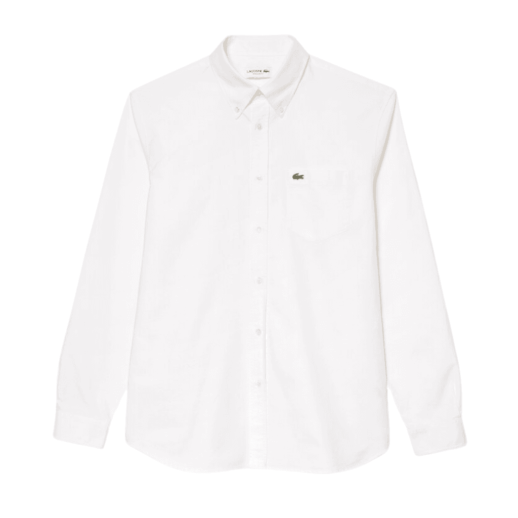 Lacoste Regular Fit Cotton Oxford Shirt White