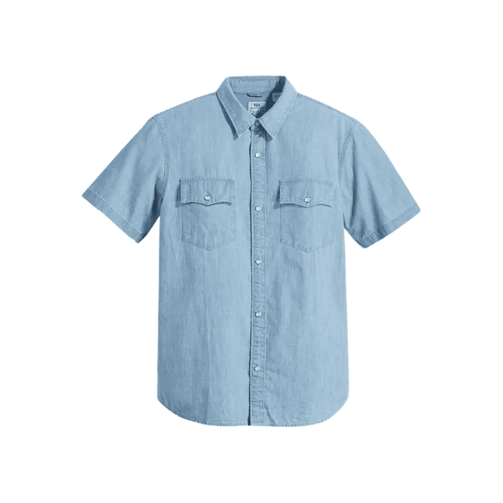 Levi's Short Sleeve Western Shirt New Hyde Chambray Blue