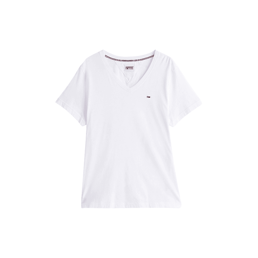 Tommy Jeans Original Jersey V Neck T-Shirt Classic White