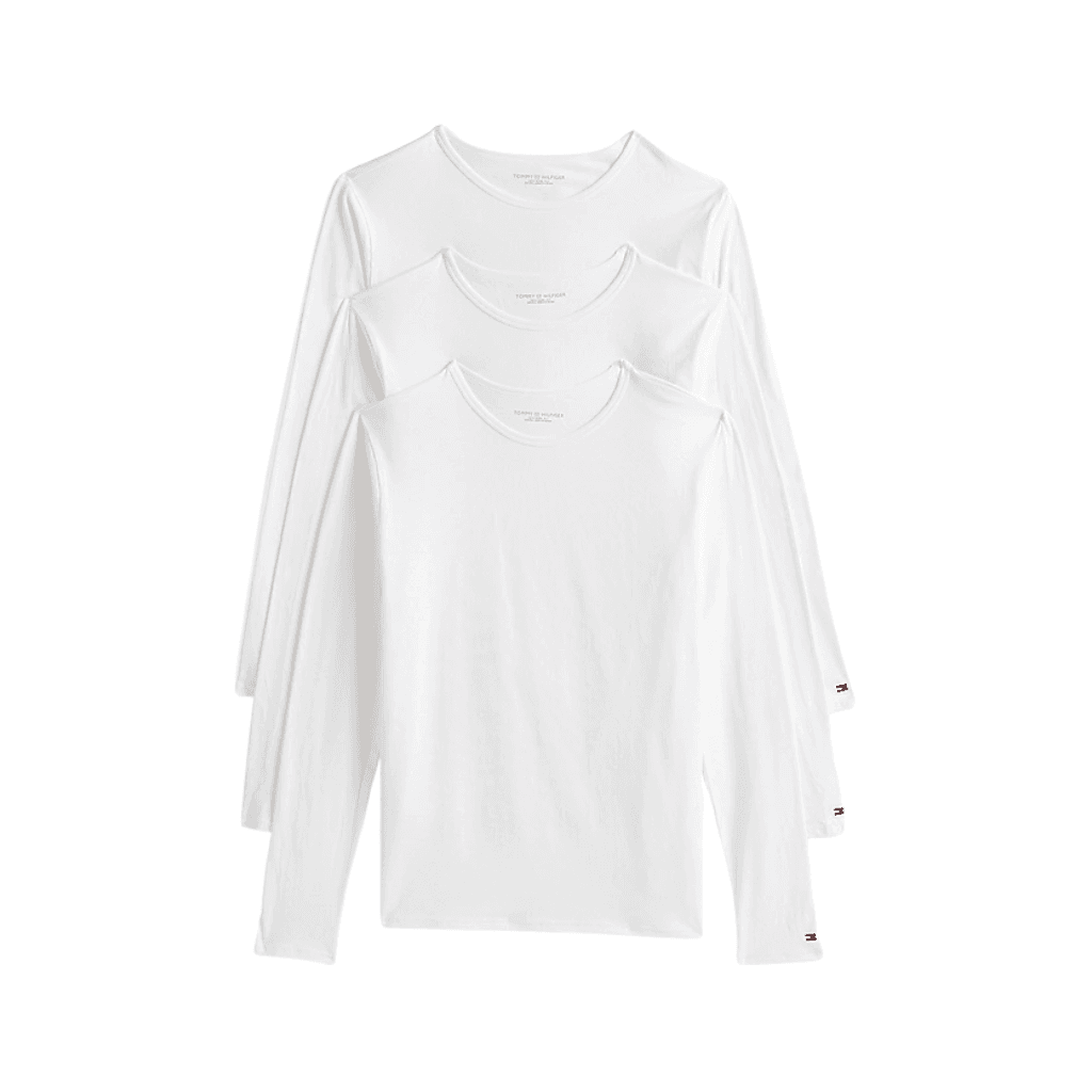 Tommy Hilfiger 3 Pack Long Sleeve Tee White