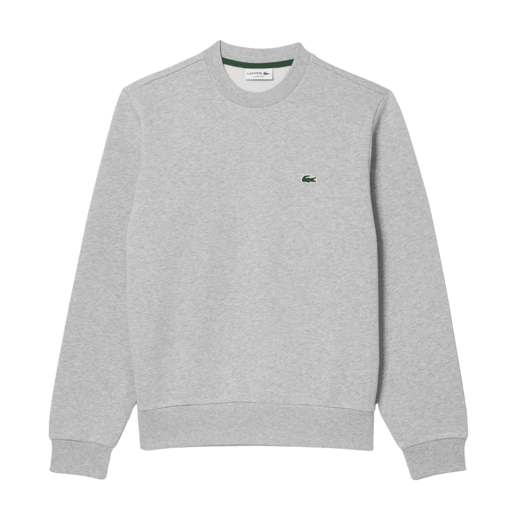 Lacoste Fleece Crew Neck Sweatshirt Silver Chine