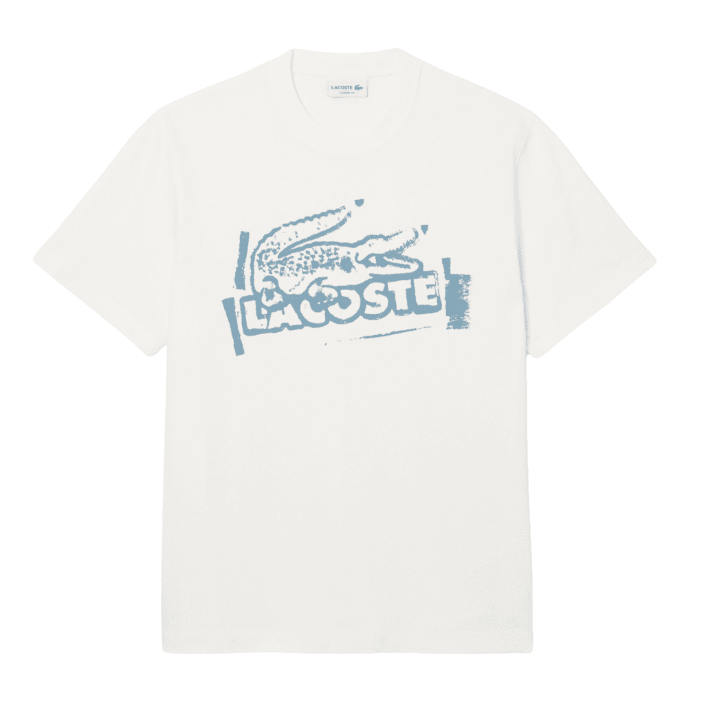 Lacoste Classic Fit Print Jersey T-Shirt Flour/Limestone
