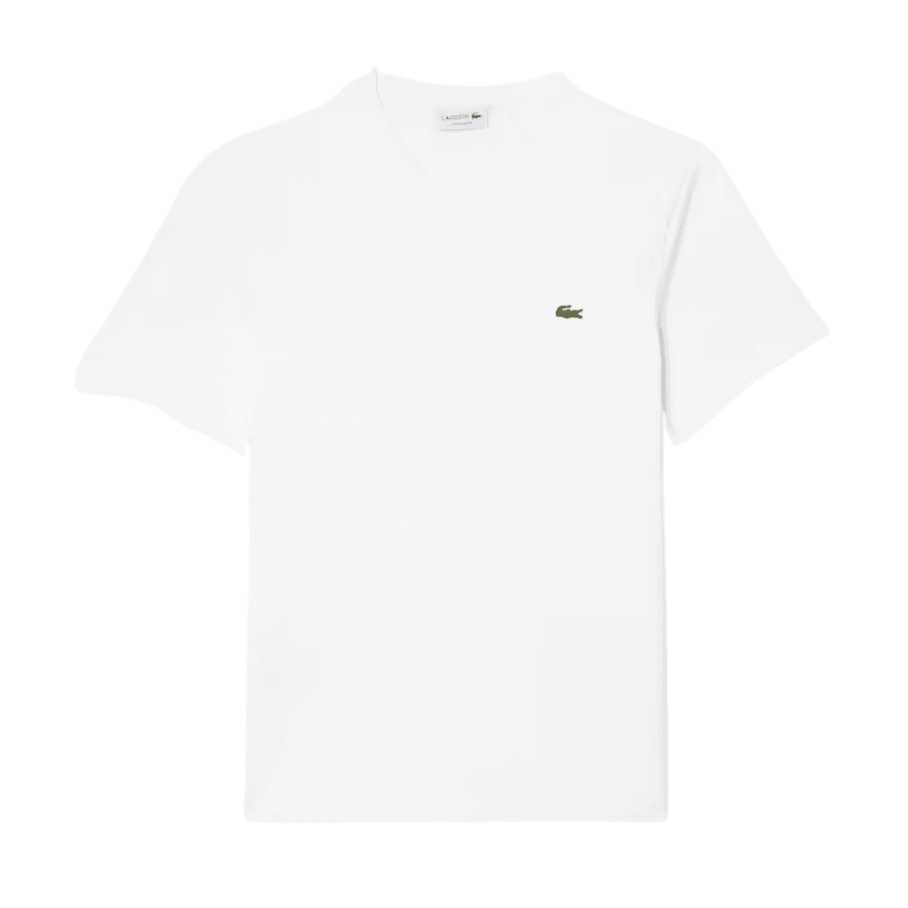 Lacoste Midweight Jersey V-Neck T-Shirt White
