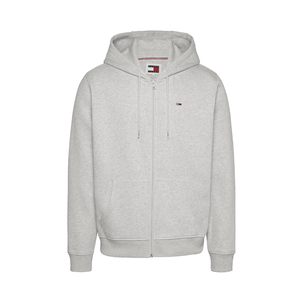 Tommy Jeans Regular S Flag Zip-Thru Hoody Silver Grey Heather