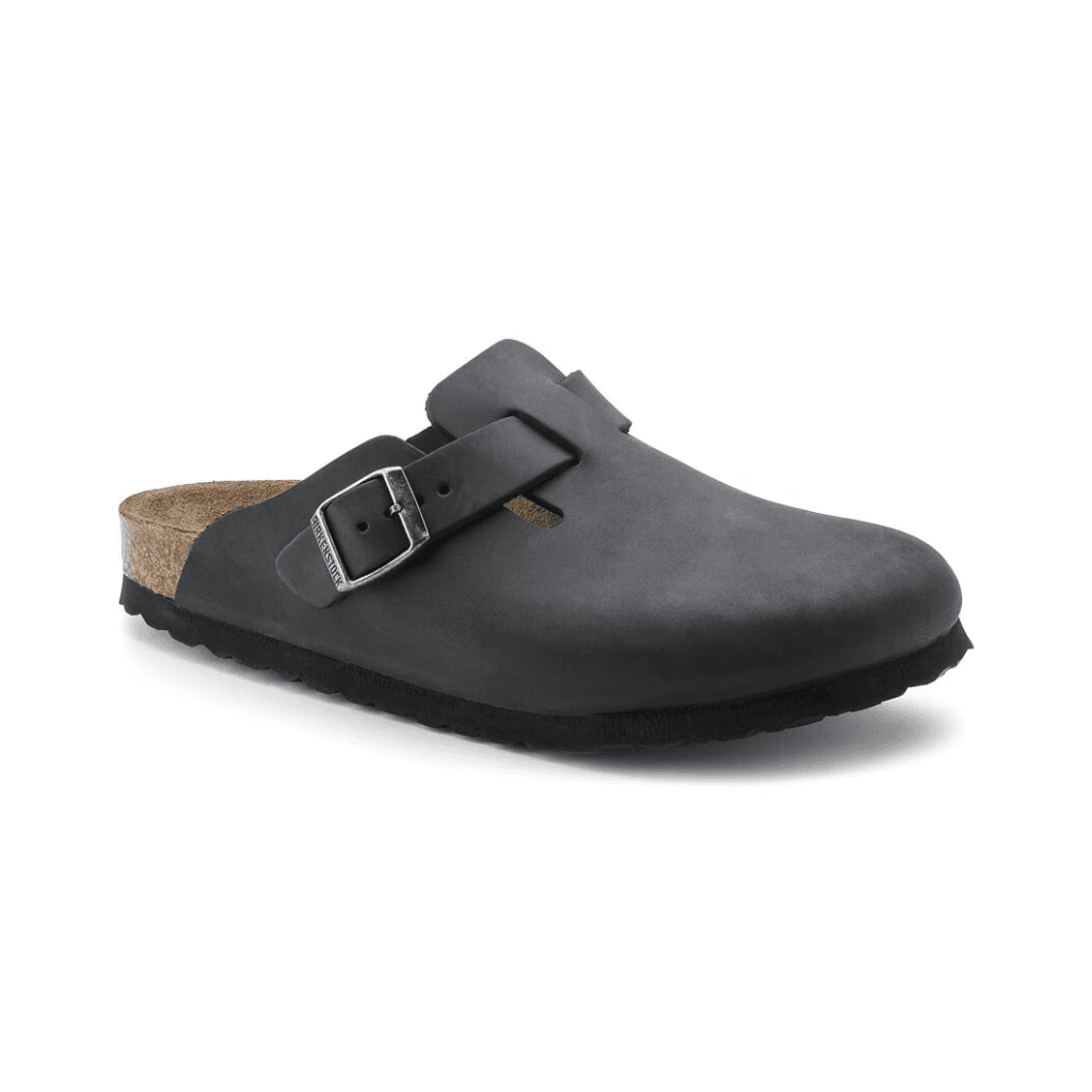 Birkenstock Boston Natural Leather Oiled Black Narrow