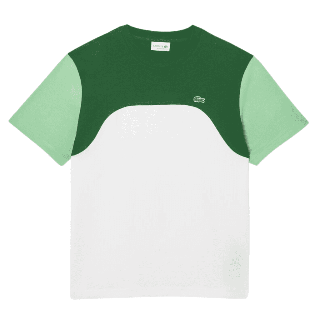 Lacoste Classic Fit Colour Block T-Shirt White/Green Liamone