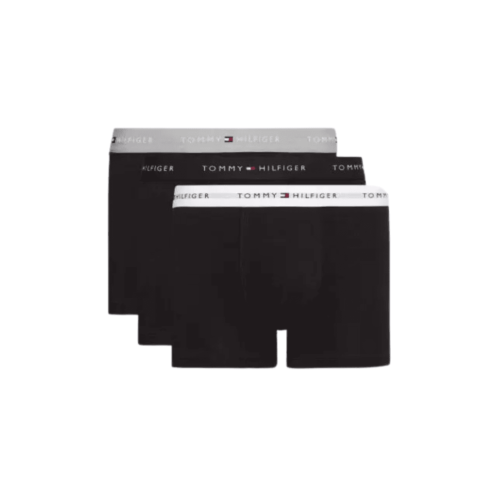 Tommy Hilfiger 3 Pack Waistband Trunks Grey Heather/Black/White