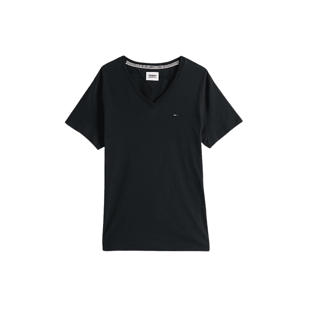 Tommy Jeans Original Jersey V Neck T-Shirt Tommy Black