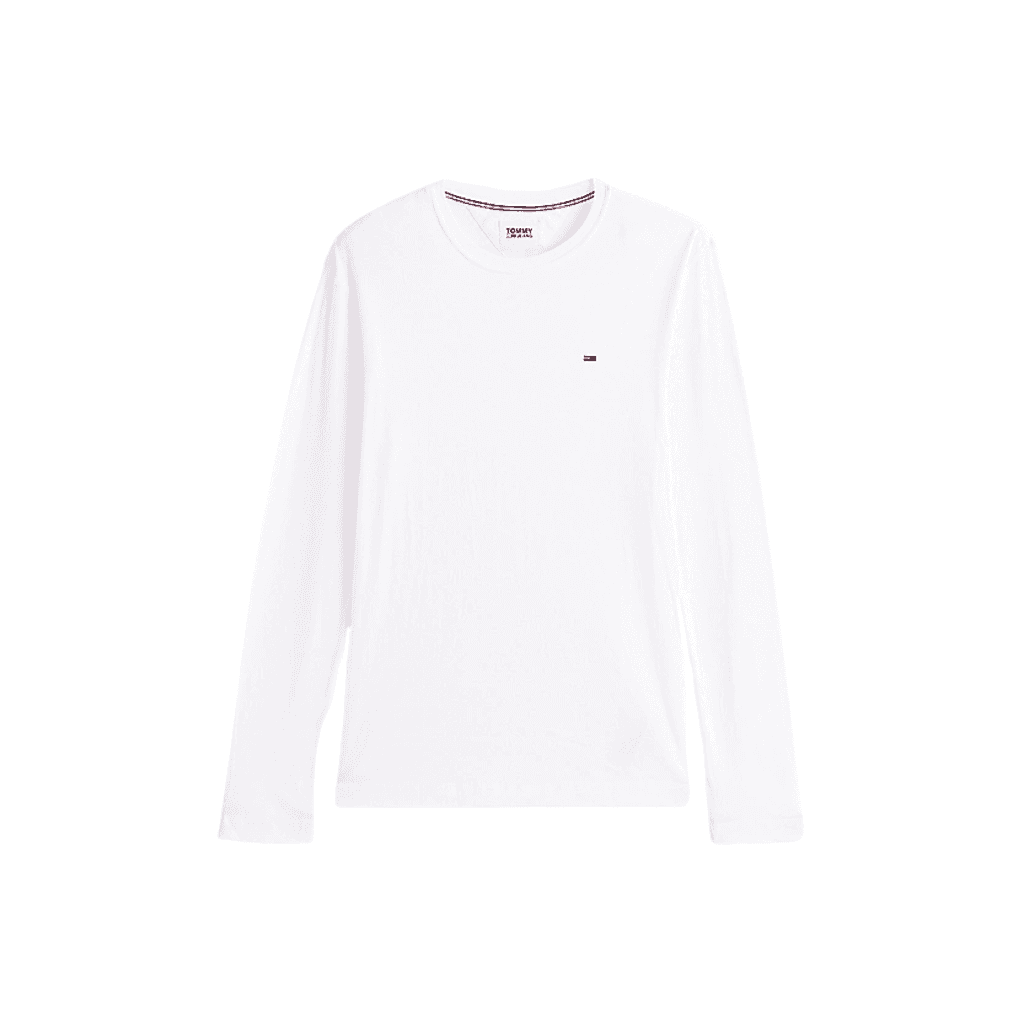 Tommy Jeans Original Rib Long Sleeve T-Shirt Classic White