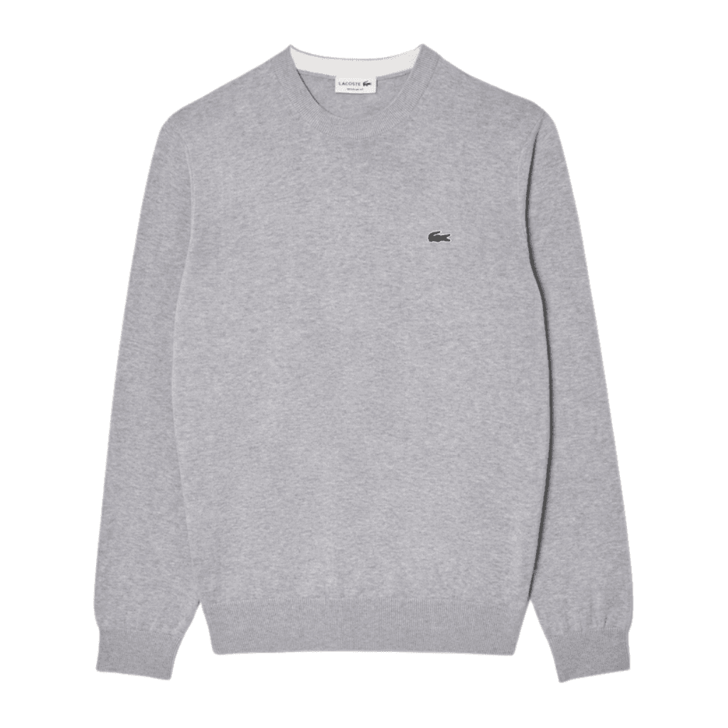 Lacoste Monochrome Crew Neck Sweater Silver Chine