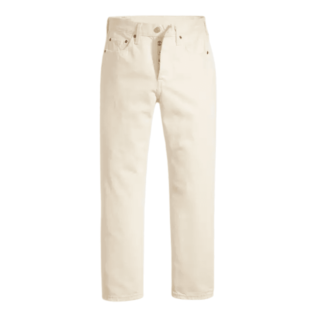 Levi's 501 Crop Jeans Ecru Booper No Damage