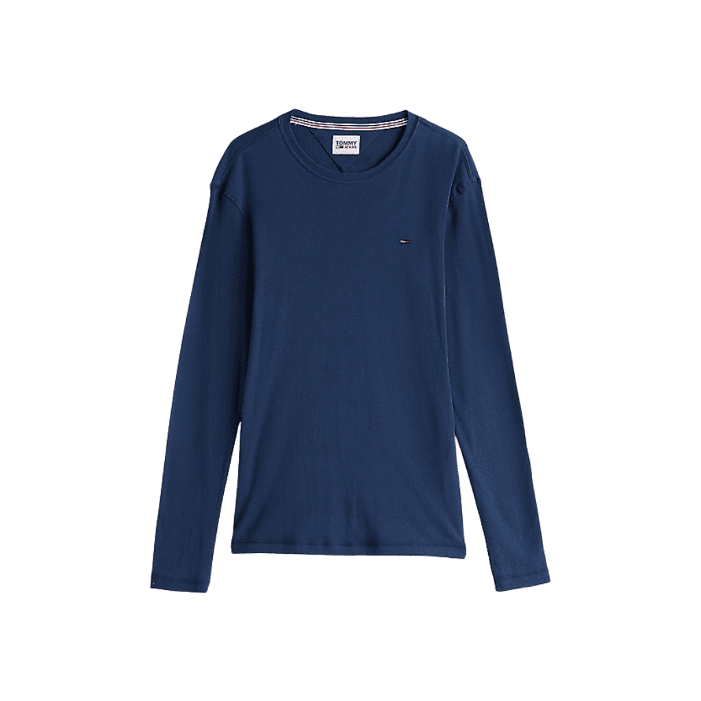 Tommy Jeans Original Rib Long Sleeve T-Shirt Black Iris