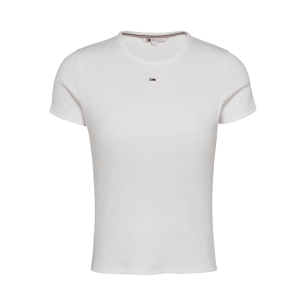 Tommy Jeans Slim Essential Ribbed T-Shirt White